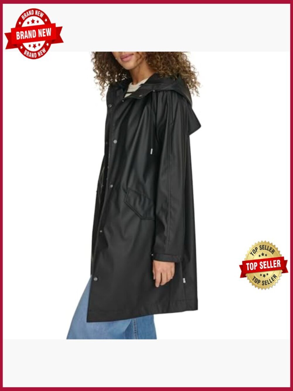 Water Resistant Raglan Sleeve Rain Jacket - Picture 2 of 5